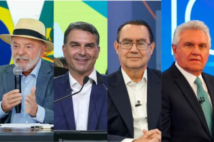 No 1º Turno, Lula tem 37% dos votos totais; Flávio, 33%; Cury, 6%; Caiado, 4%, aponta